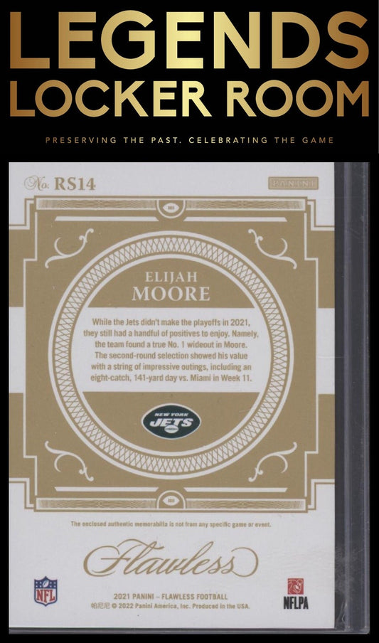 2021 Panini Flawless #RS14 Elijah Moore Rookie Showcase Emerald 5/5