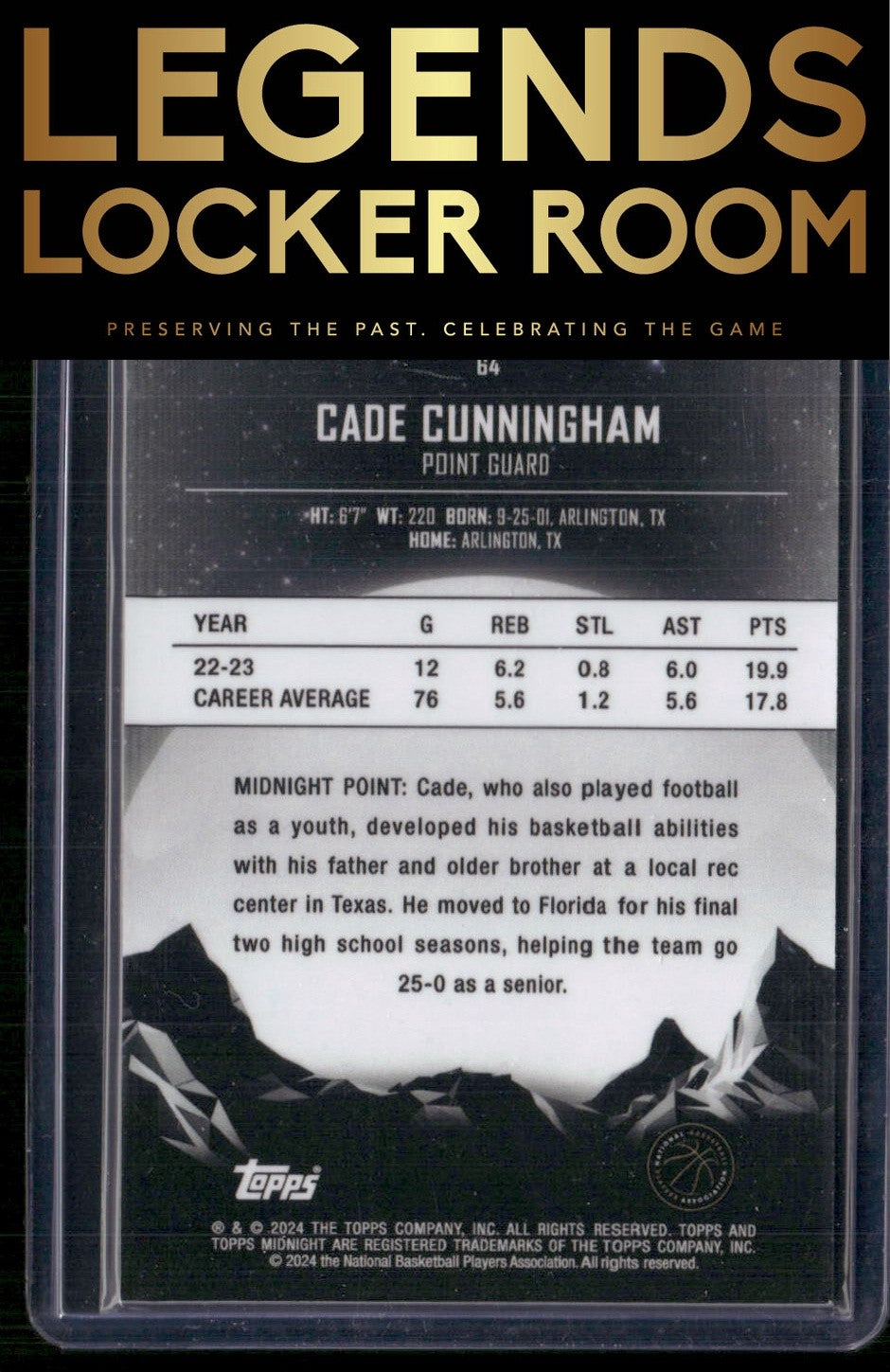 2023-24 Topps Midnight #64 Cade Cunningham