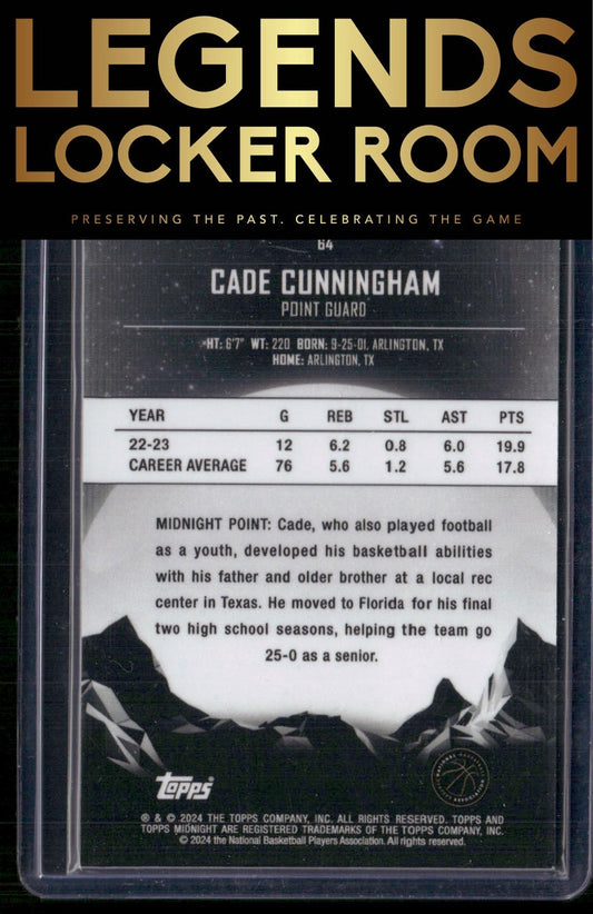 2023-24 Topps Midnight #64 Cade Cunningham