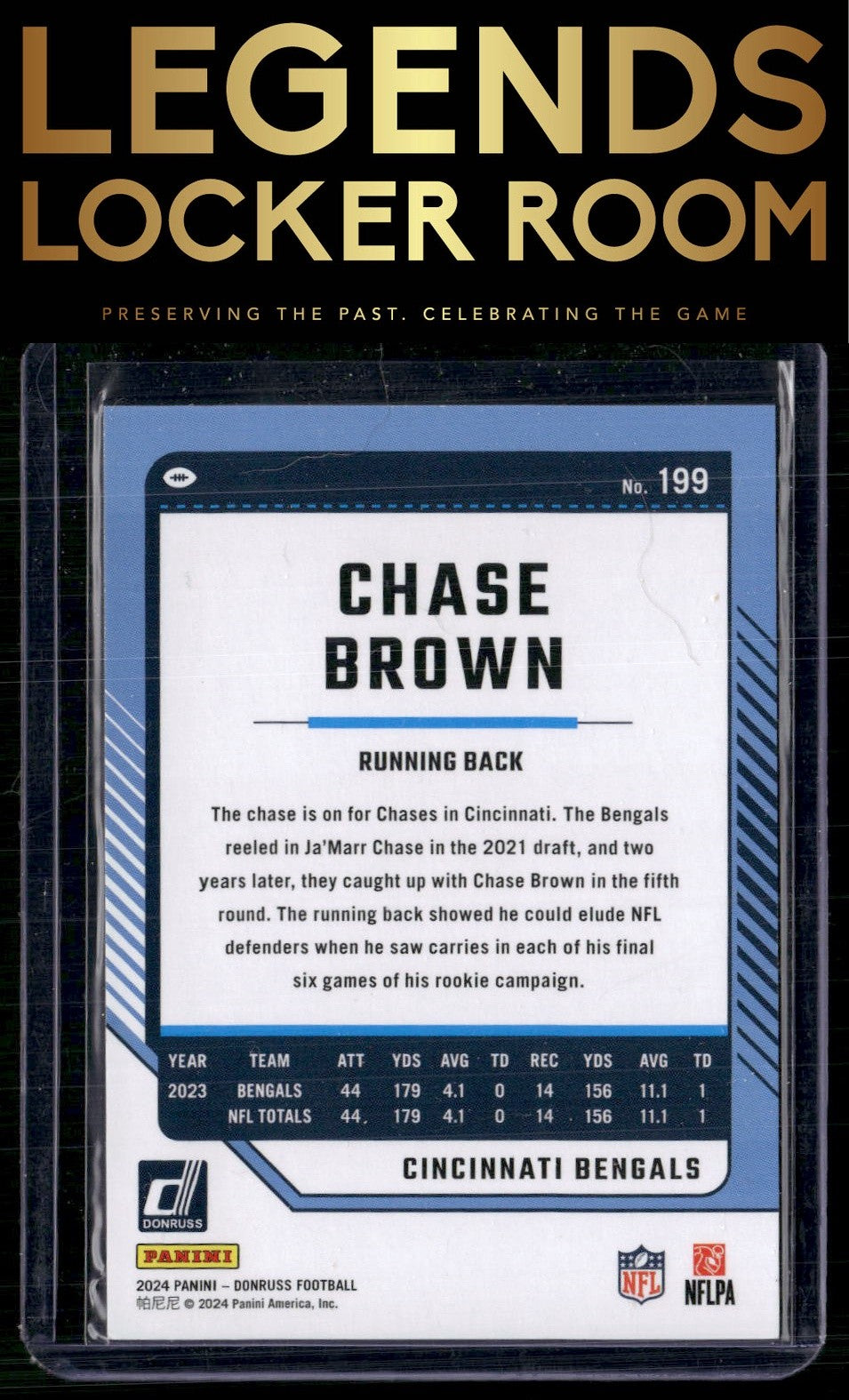 2024 Donruss #199 Chase Brown Press Proof Black