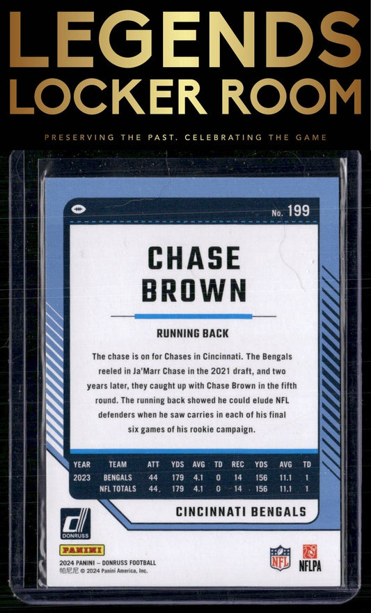 2024 Donruss #199 Chase Brown Press Proof Black
