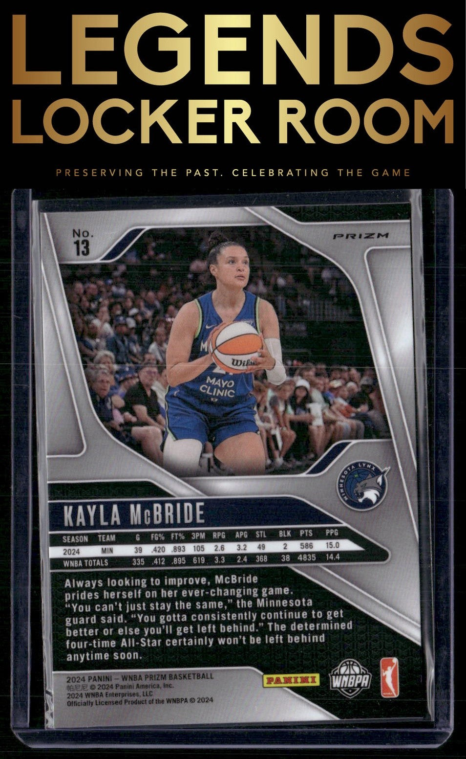 2024 Panini Prizm WNBA #13 Kayla McBride Silver Prizms