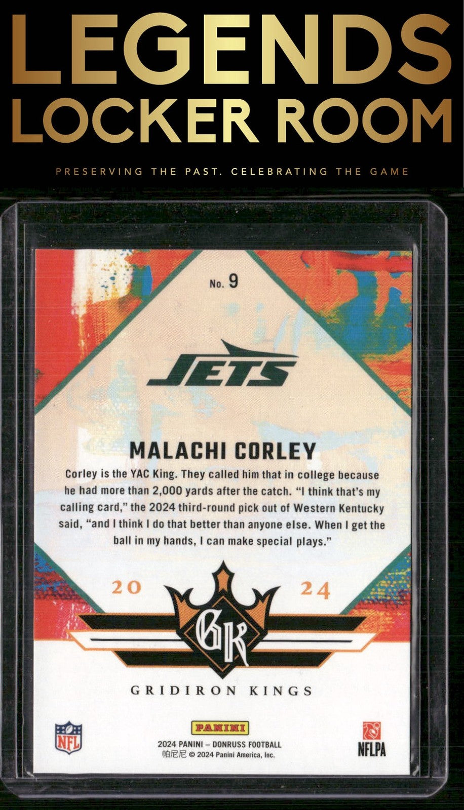 2024 Donruss #9 Malachi Corley Rookie Gridiron Kings
