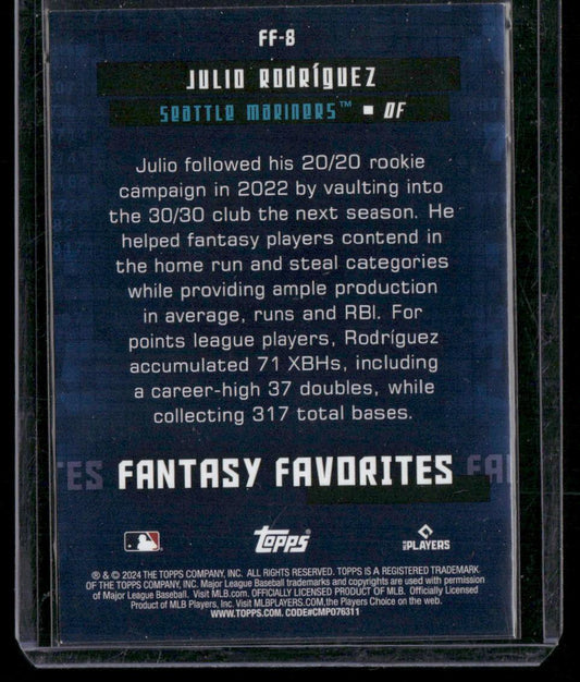 2024 Topps #FF-8 Julio RodrÃguez Fantasy Favorites
