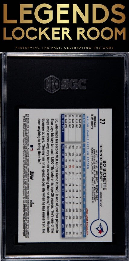 2024 Topps Chrome #27 Bo Bichette Pink Ref. SGC 9.5