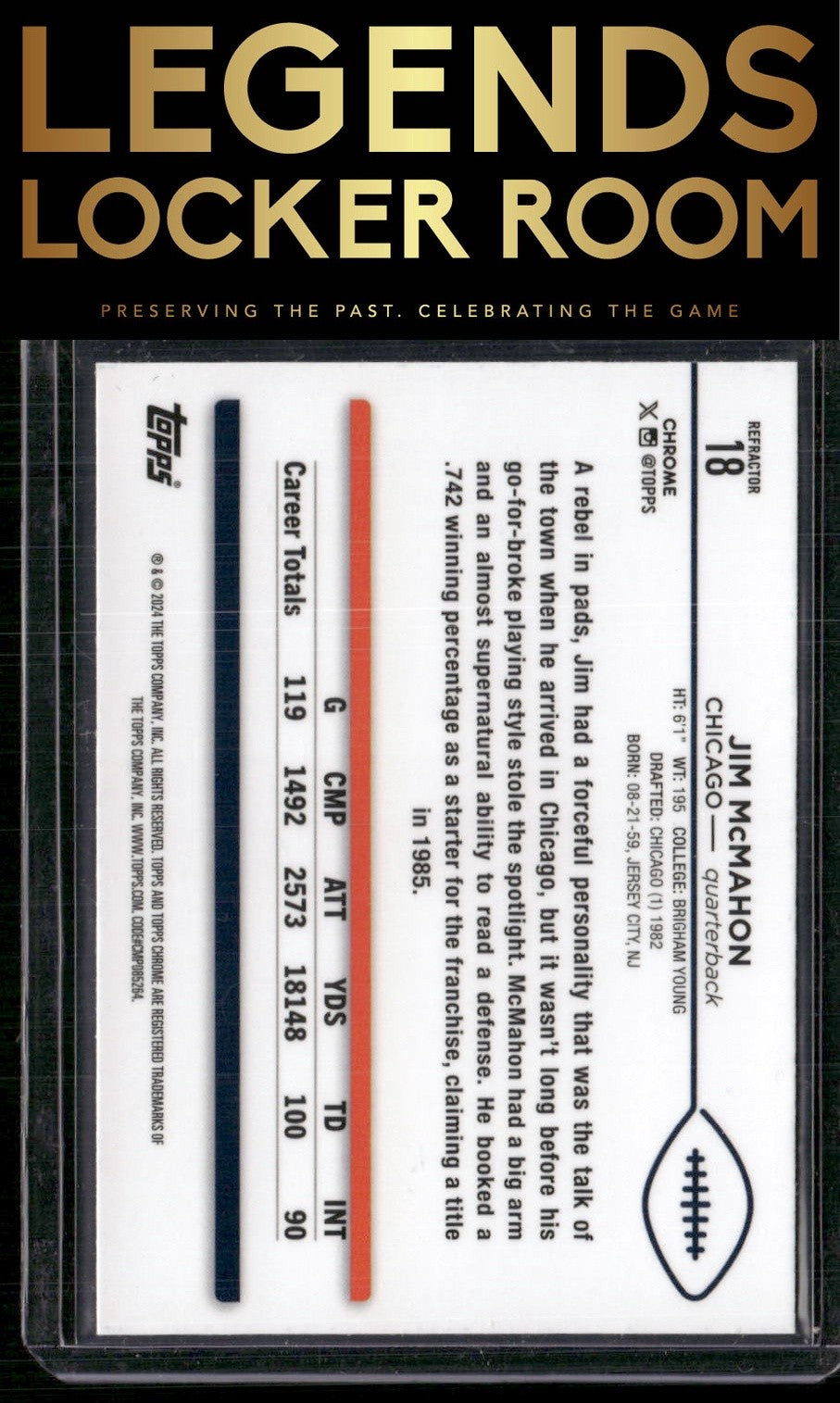 2024 Topps Chrome #18 Jim McMahon Refractor