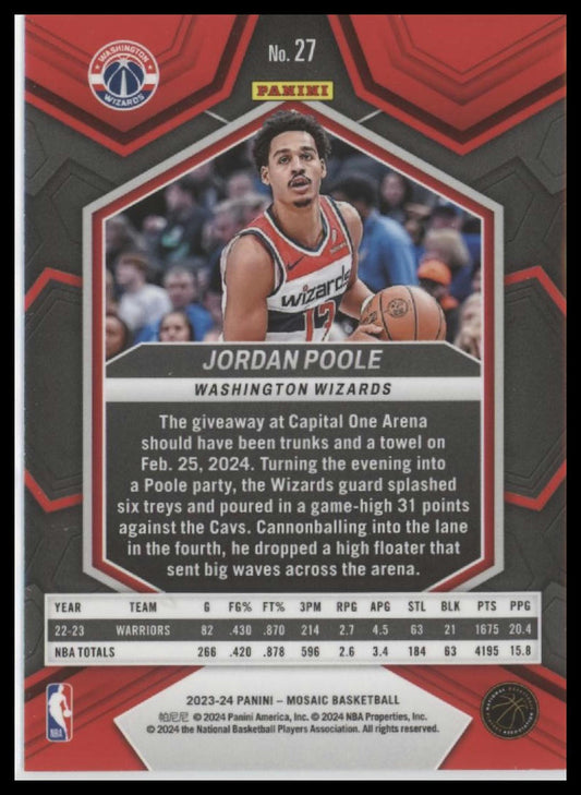 2023-24 Panini Mosaic #27 Jordan Poole