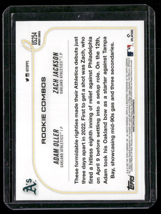 2022 Topps Update #US254 Adam Oller / Zach Jackson RCOM