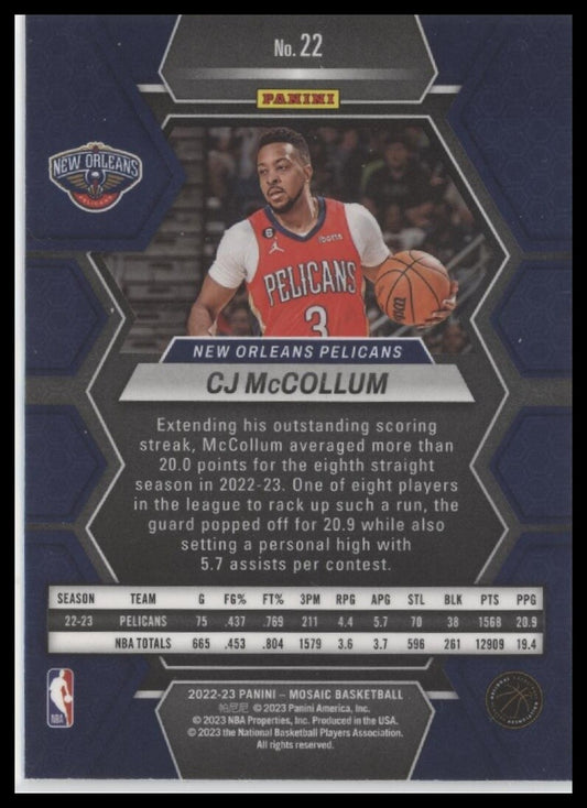 2022-23 Panini Mosaic #22 CJ McCollum