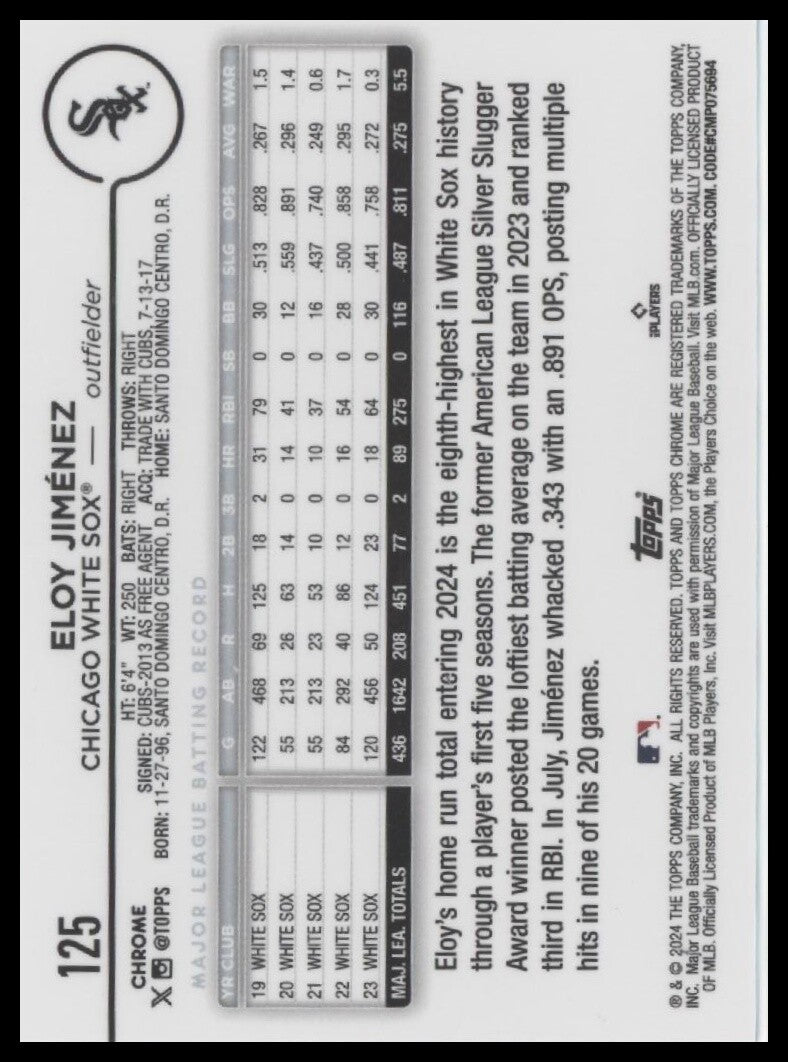 2024 Topps Chrome #125 Eloy Jiménez