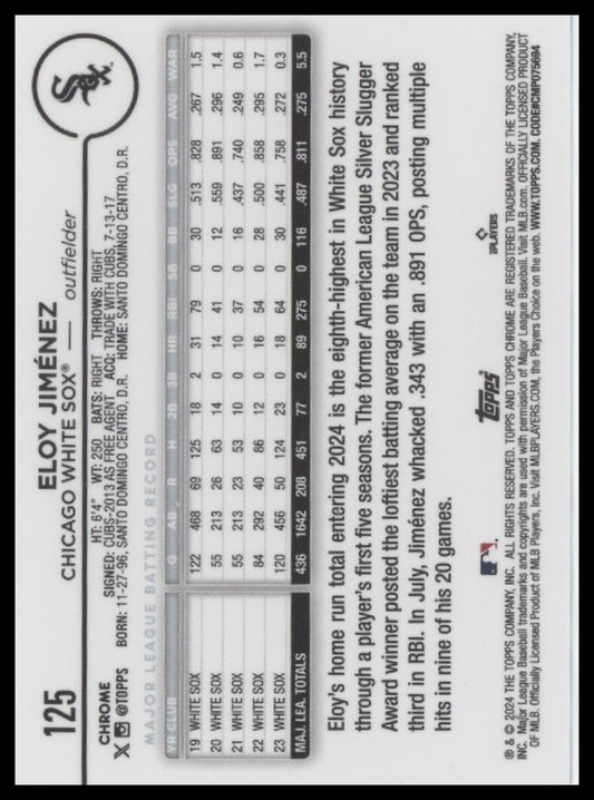 2024 Topps Chrome #125 Eloy Jiménez