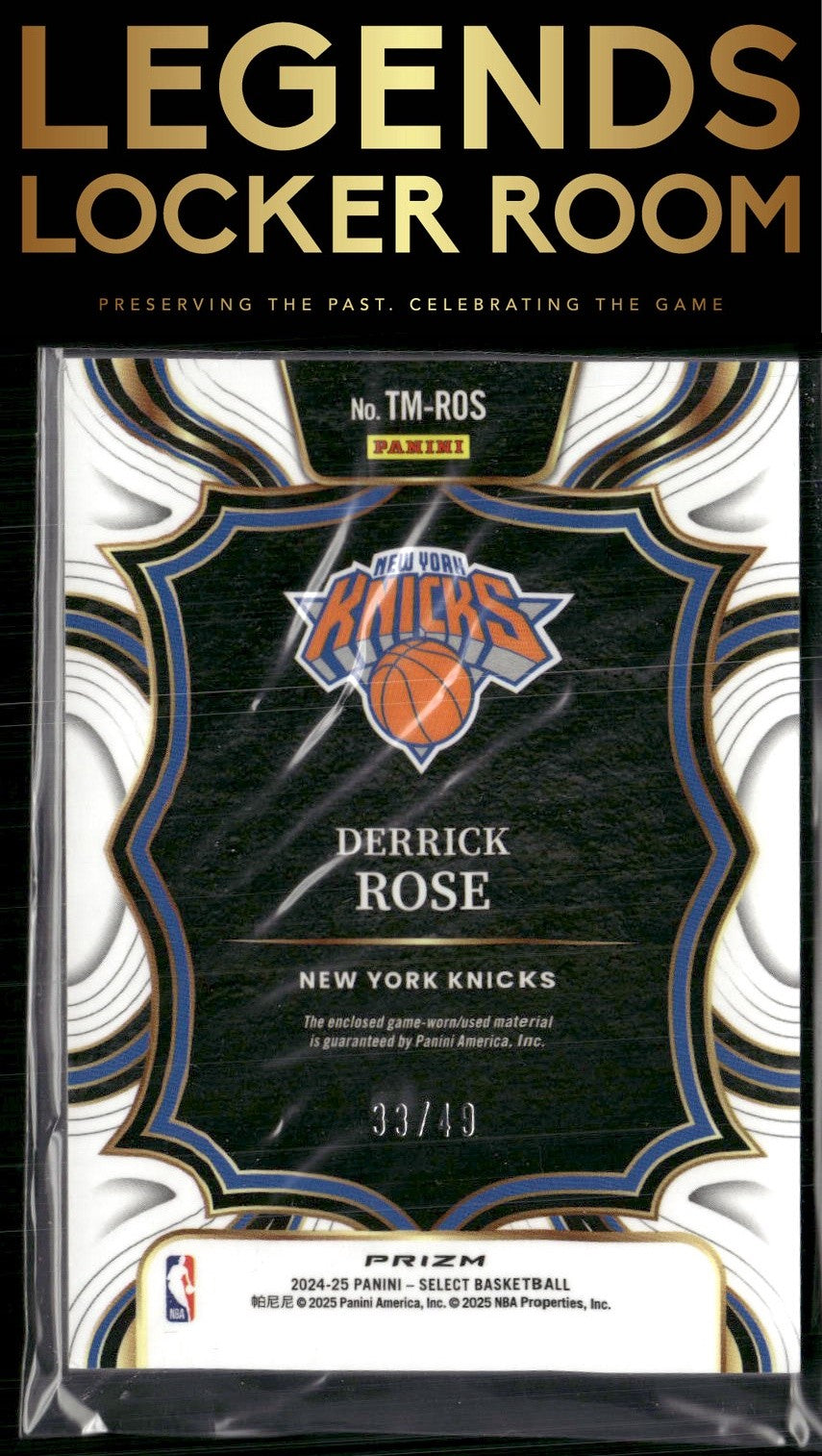 2024-25 Panini Select Derrick Rose Throwback Memorabilia Copper /49
