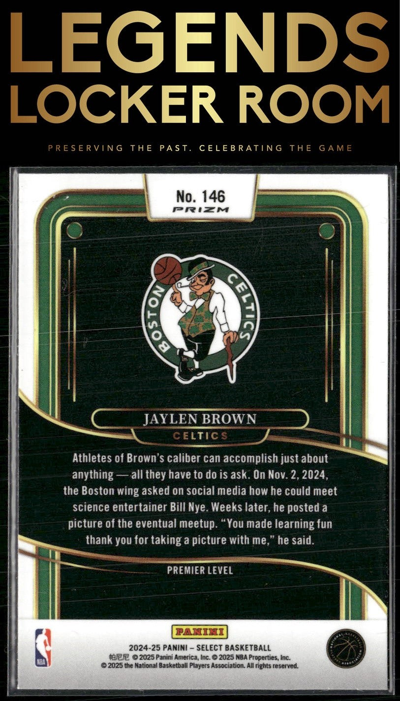 2024-25 Panini Select #146 Jaylen Brown Tri-Color Prizm
