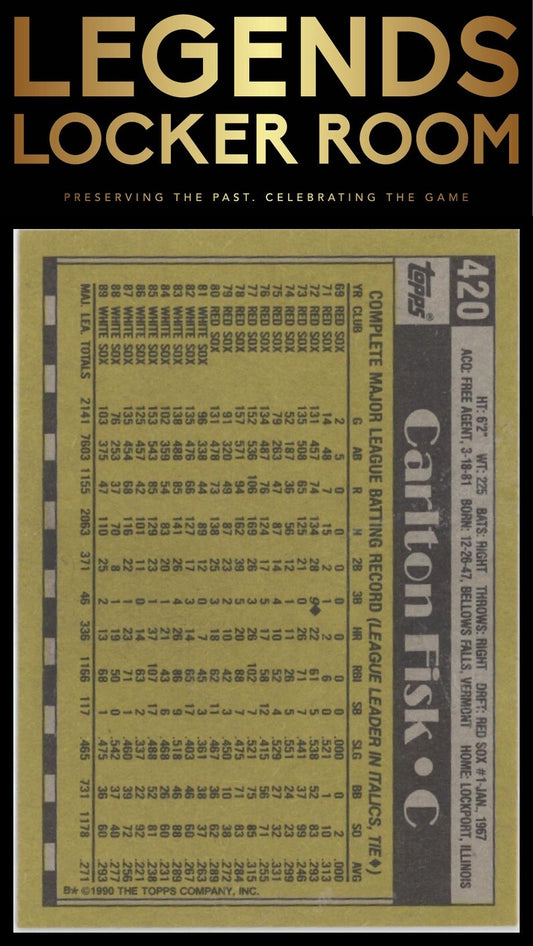 1990 Topps #420 Carlton Fisk