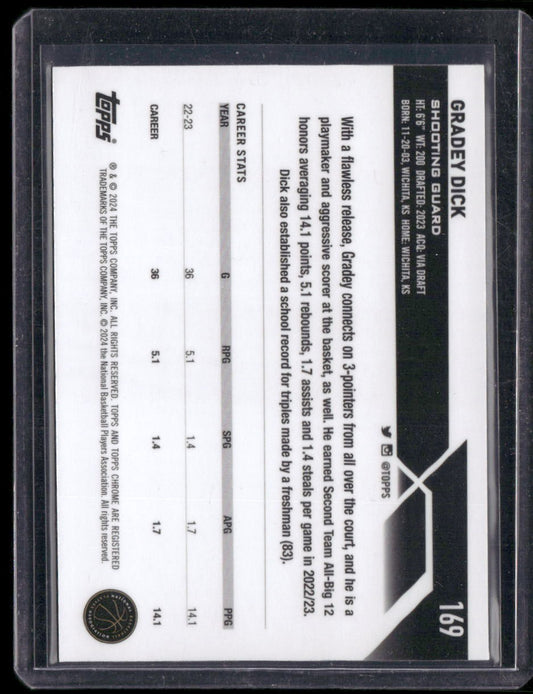 2023-24 Topps Chrome #169 Gradey Dick Purple Geometric #/119