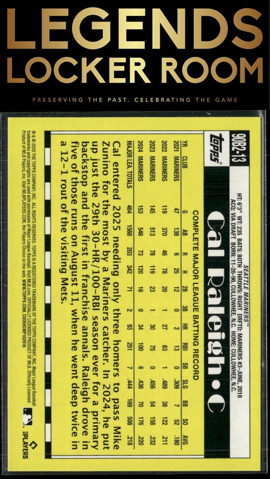 2025 Topps Cal Raleigh 1990 Topps Baseball 35th Anniversary