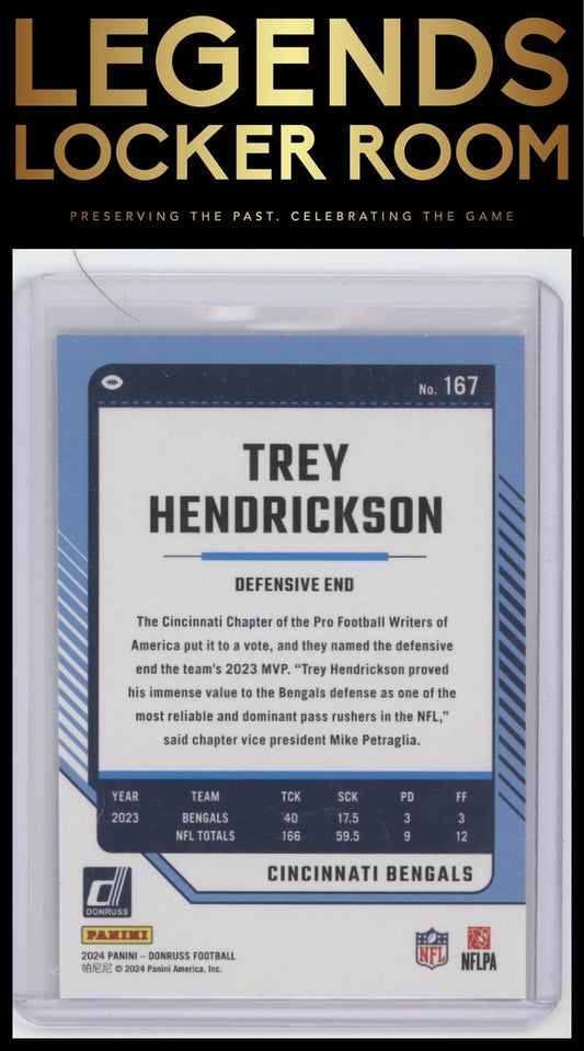 2024 Donruss #167 Trey Hendrickson Press Proof Silver #/100