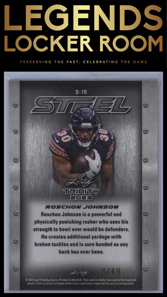 2023 Leaf Trinity - Steel Purple Lava #S-70 Roschon Johnson #/49