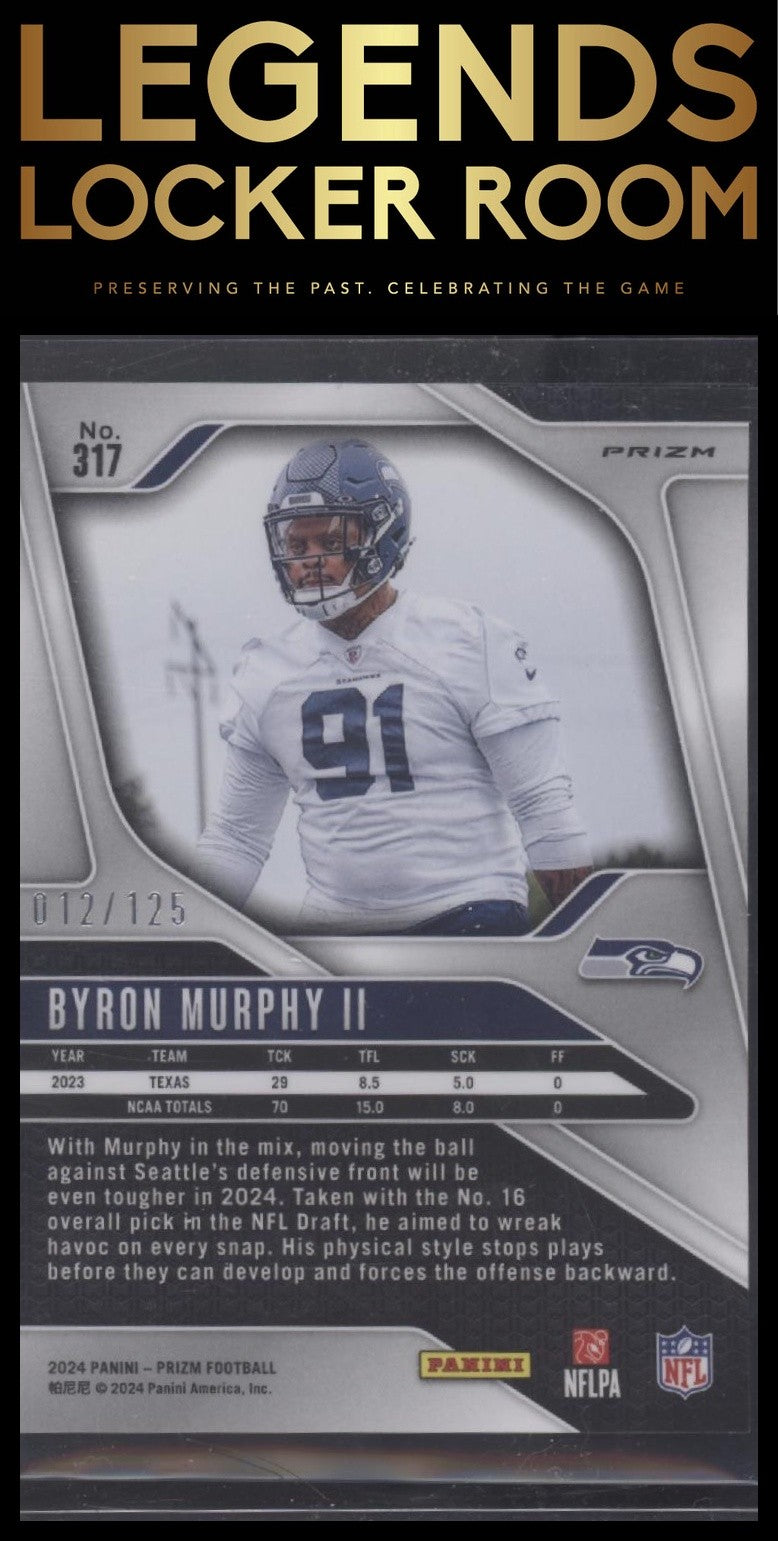 2024 Panini Prizm #317 Byron Murphy II Purple #/125