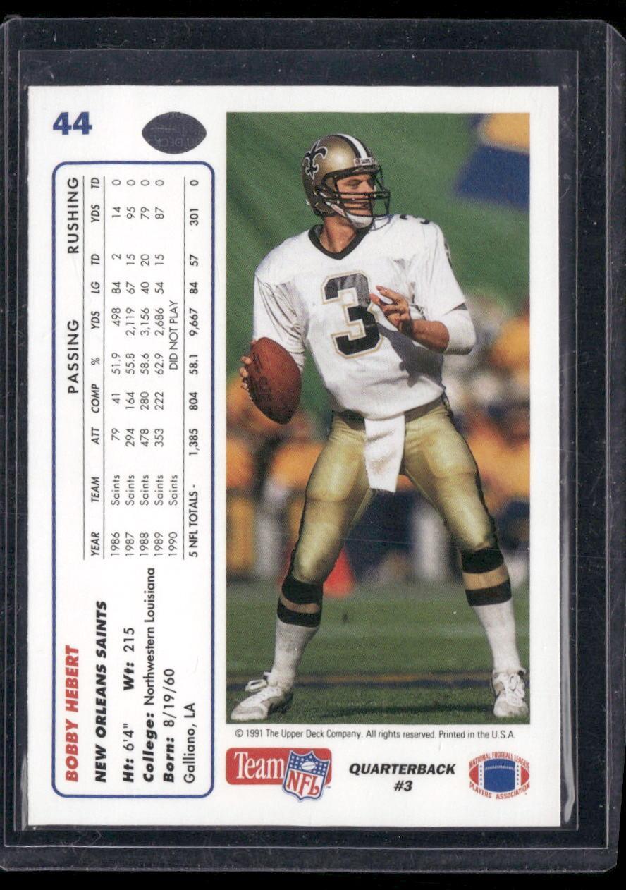 1991 Upper Deck #44b Bobby Hebert