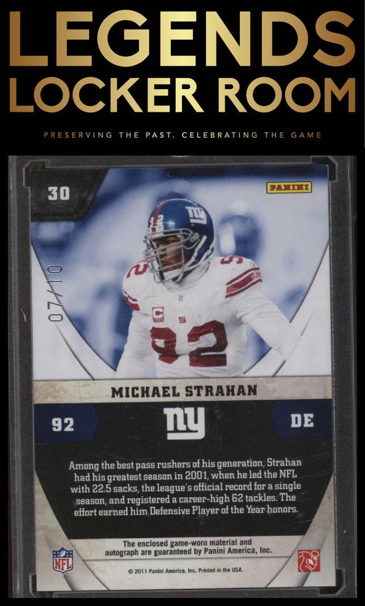 2011 Panini Absolute Memorabilia Michael Strahan NFL Icons Materials Auto /10