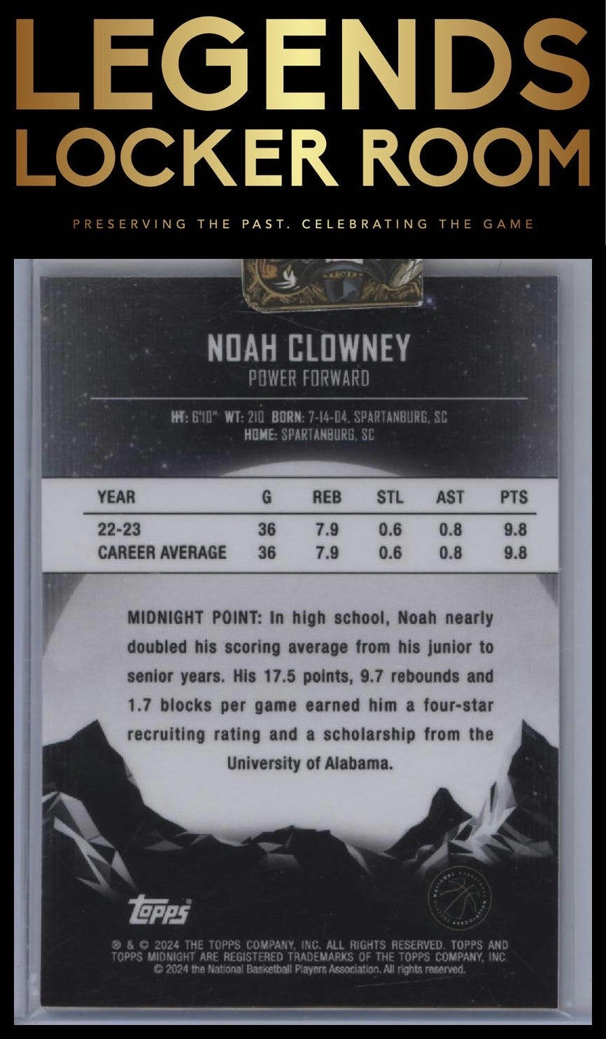2023-24 Topps Midnight #66 Noah Clowney Dusk #/75