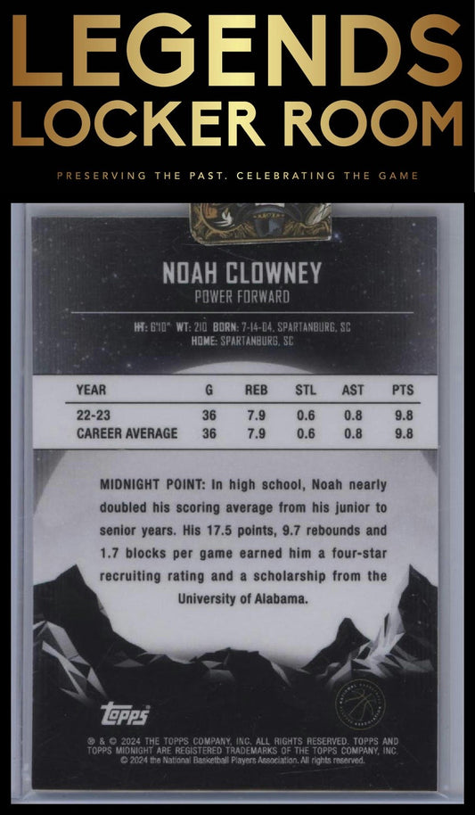 2023-24 Topps Midnight #66 Noah Clowney Dusk #/75