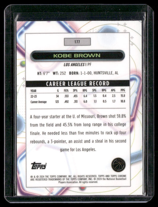 2023-24 Topps Chrome Cosmic #177 Kobe Brown