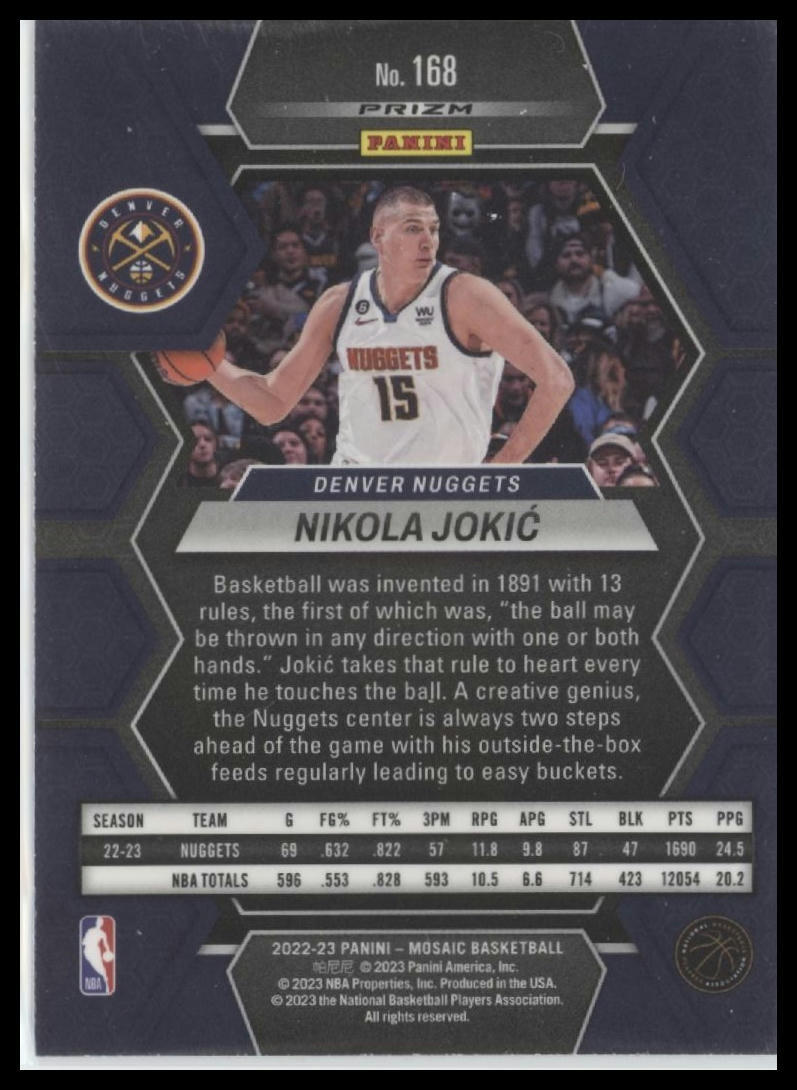 2022-23 Panini Mosaic #168 Nikola Jokic Silver