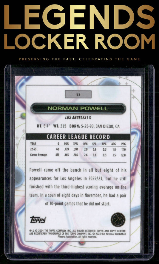 2023-24 Topps Chrome Cosmic #63 Norman Powell