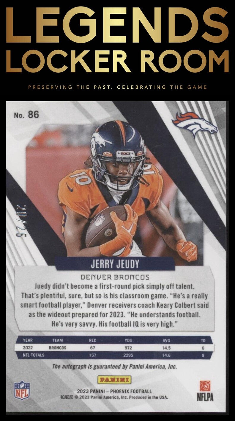 2023 Panini Phoenix #86 Jerry Jeudy Autographs Pink #/25