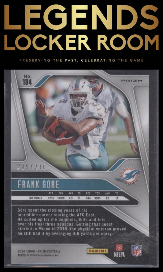 2024 Panini Prizm #184 Frank Gore Blue Wave #/230