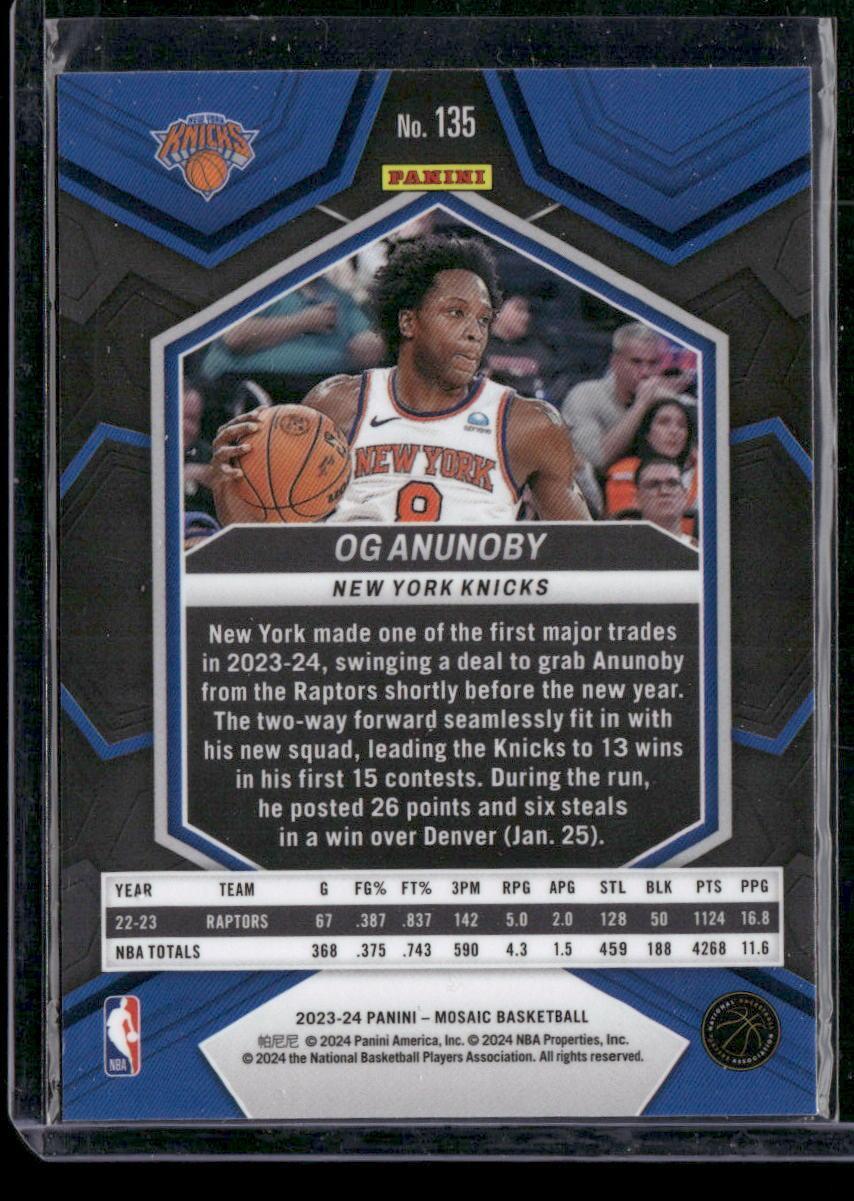 2023-24 Panini Mosaic #135 OG Anunoby