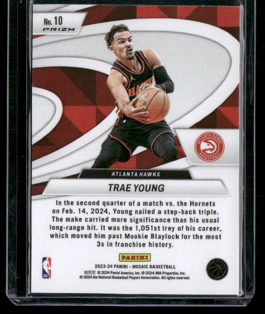 2023-24 Panini Mosaic #10 Trae Young Give and Go Mosaic Green