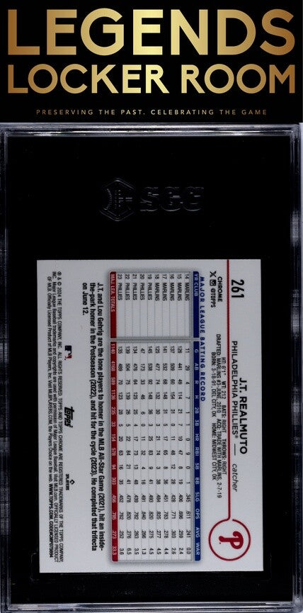 2024 Topps Chrome #261 Jt Realmuto Sepia Ref. SGC 9