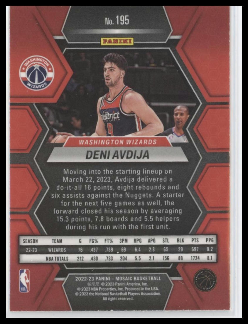 2022-23 Panini Mosaic #195 Deni Avdija