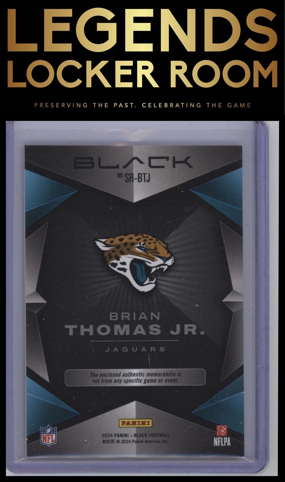 2024 Panini Black #SR-BTJ Brian Thomas Jr. Sizeable Rookie Memorabilia #/150