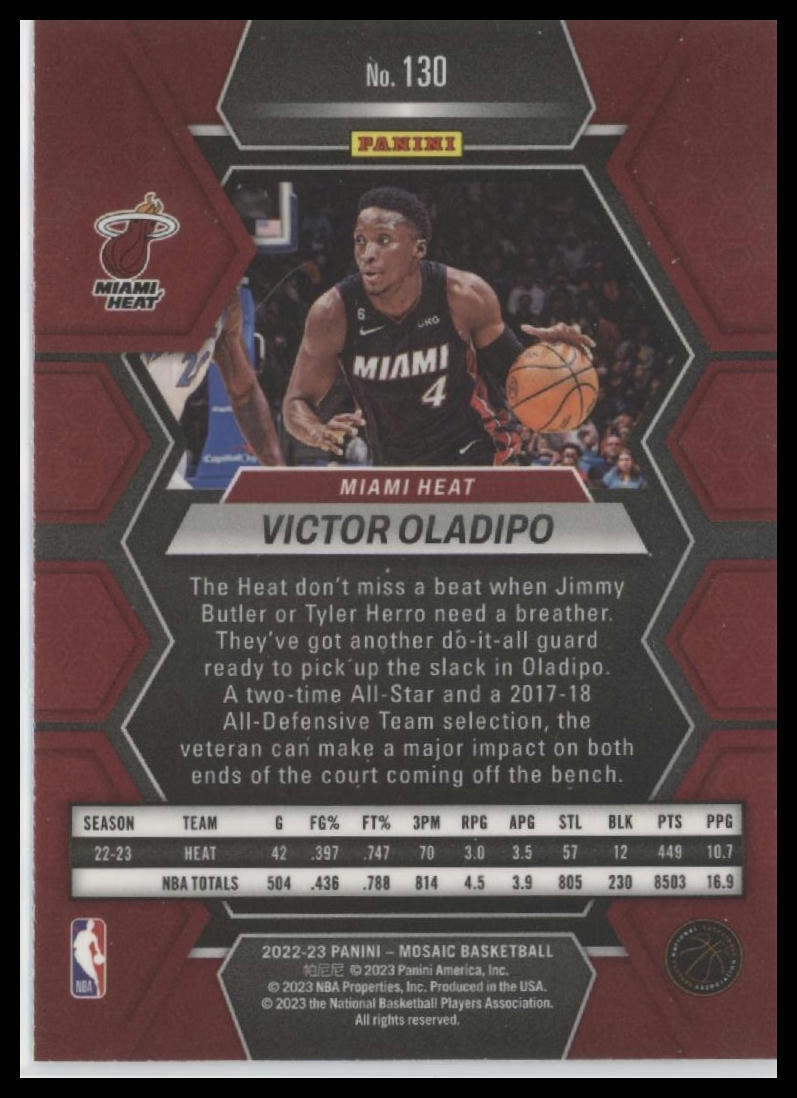 2022-23 Panini Mosaic #130 Victor Oladipo