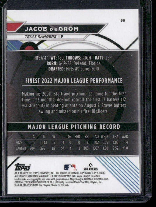2023 Finest #59 Jacob deGrom