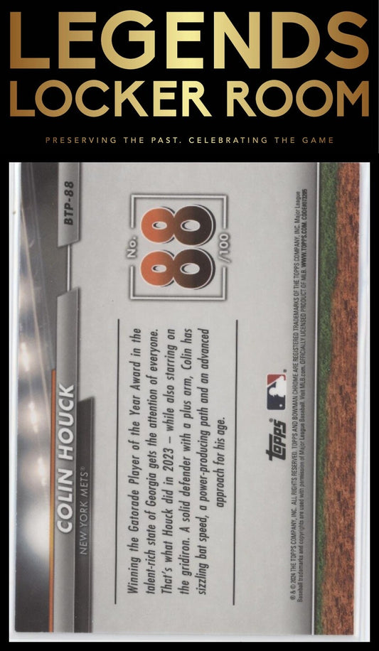 2024 Bowman Chrome #BTP-88 Colin Houck Bowman Scouts' Top 100