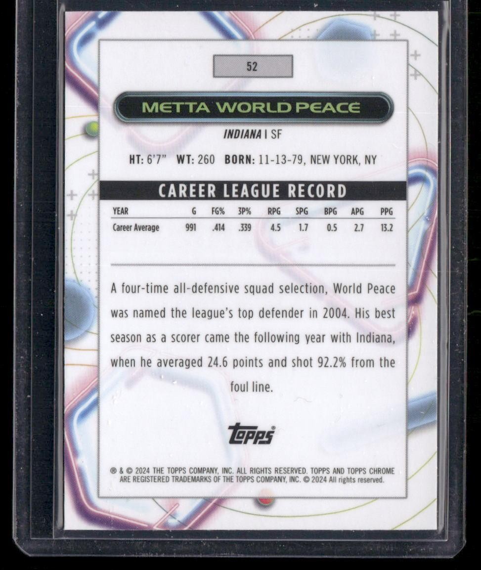 2023-24 Topps Chrome Cosmic #52 Metta World Peace Nucleus Refractors
