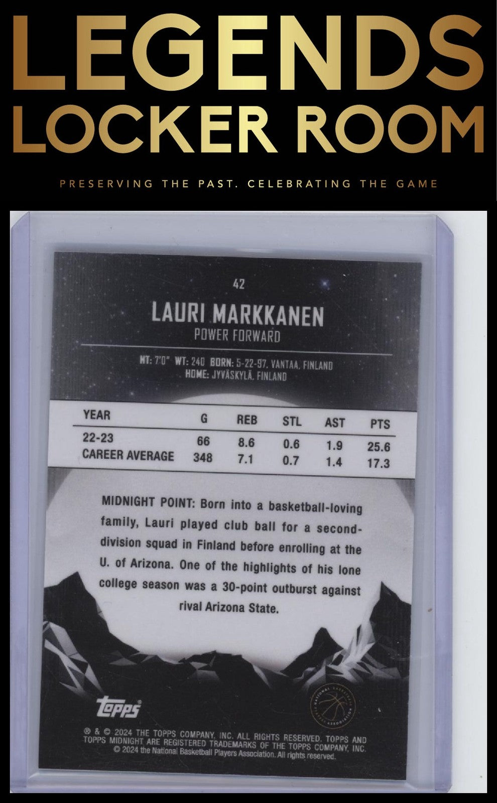 2023-24 Topps Midnight #42 Lauri Markkanen