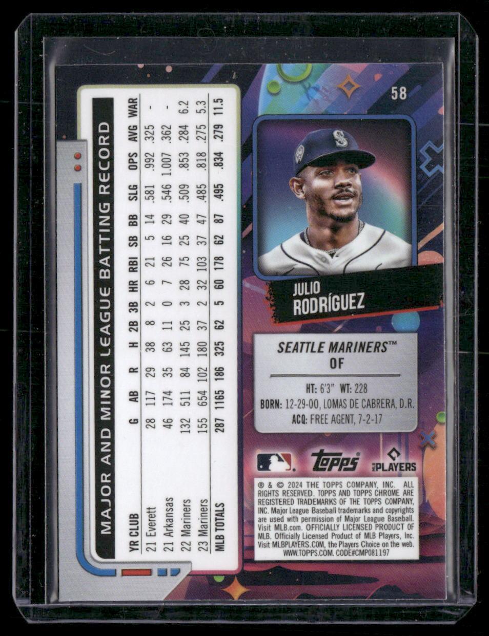 2024 Topps Chrome Cosmic #58 Julio Rodríguez