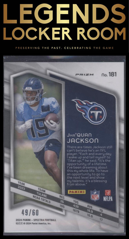 2024 Panini Spectra JHA’Quan Jackson Interstellar /60