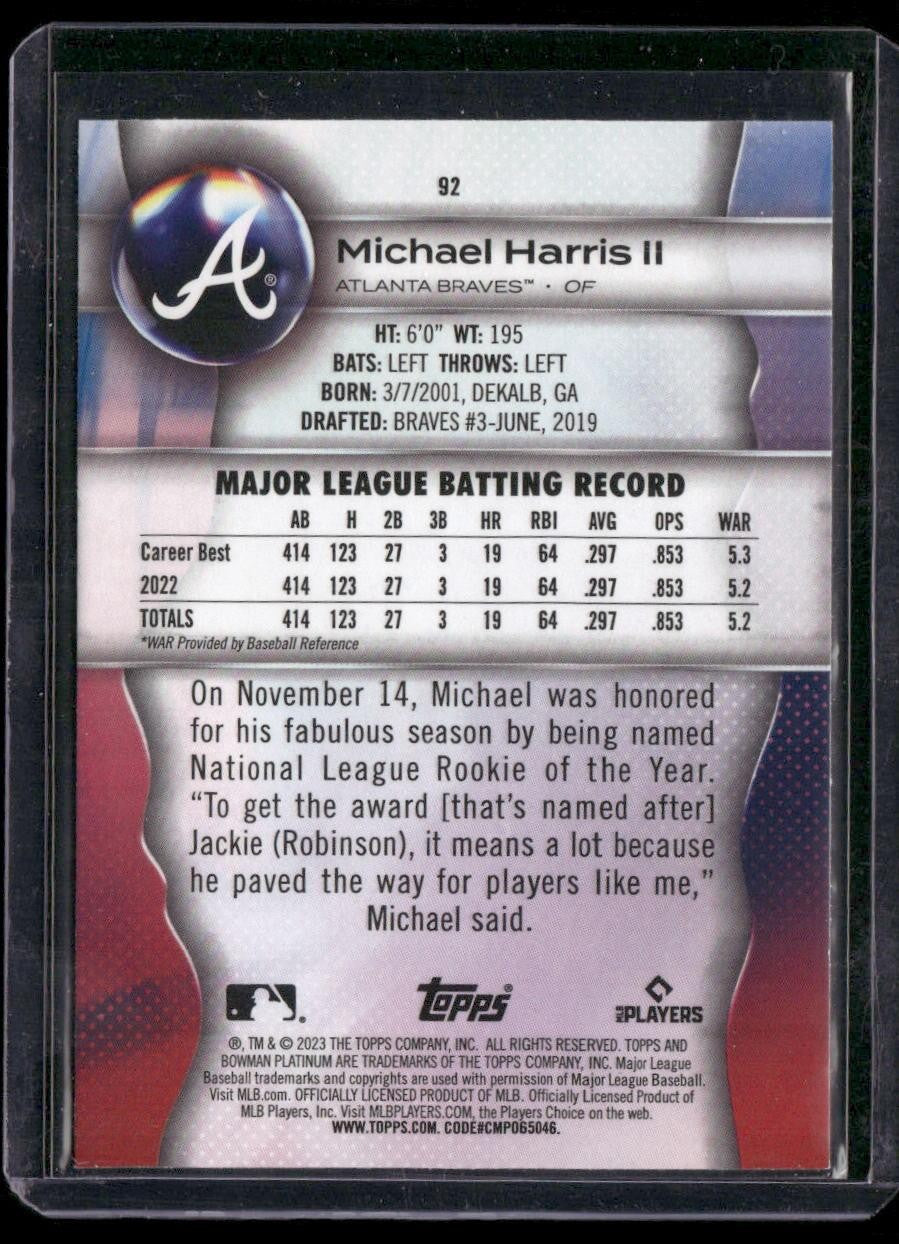 2023 Bowman Platinum #92 Michael Harris II