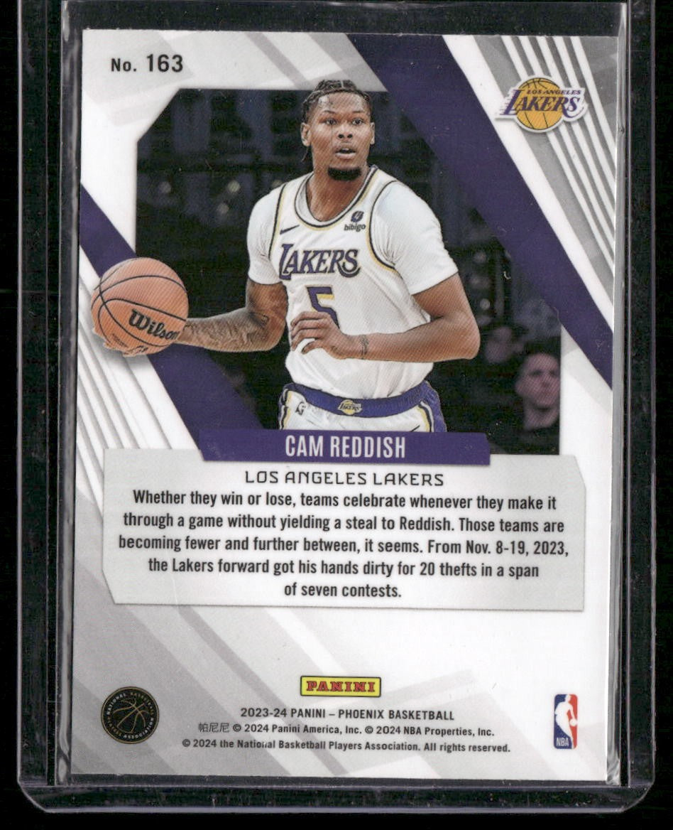 2023-24 Panini Phoenix #163 Cam Reddish Phoenix Teal Lazer