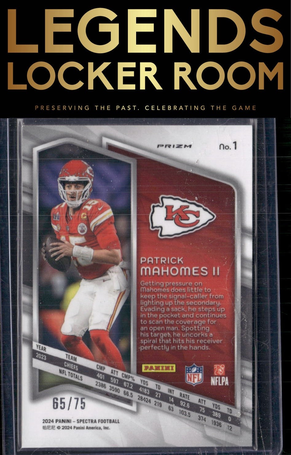 2024 Panini Spectra #1 Patrick Mahomes II Hyper #/75
