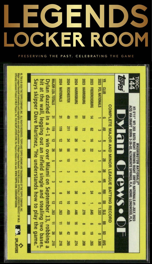 2025 Topps Dylan Crews 1990 Topps Baseball 35th Anniversary Chrome Mojo