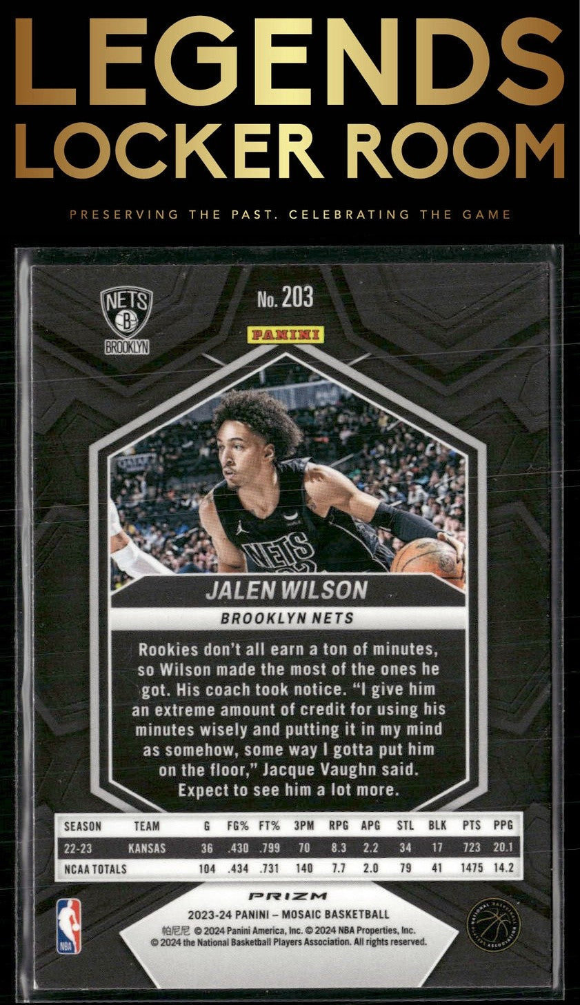 2023-24 Panini Mosaic #203 Jalen Wilson Silver