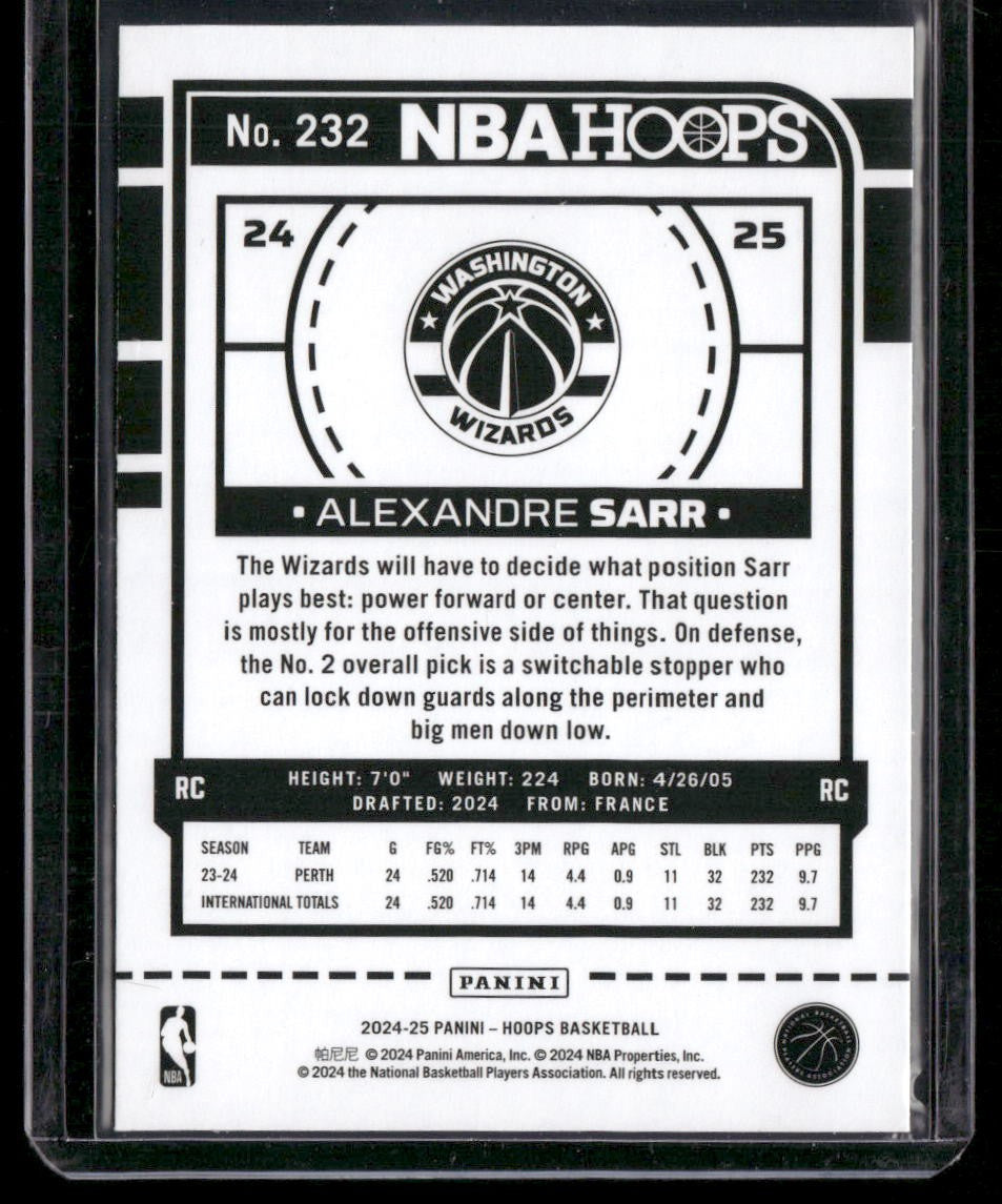 2024-25 Hoops #232 Alexandre Sarr